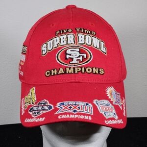 San Francisco 49ers Five Time Super Bowl Champions Cap Reebok NFL Adjustable